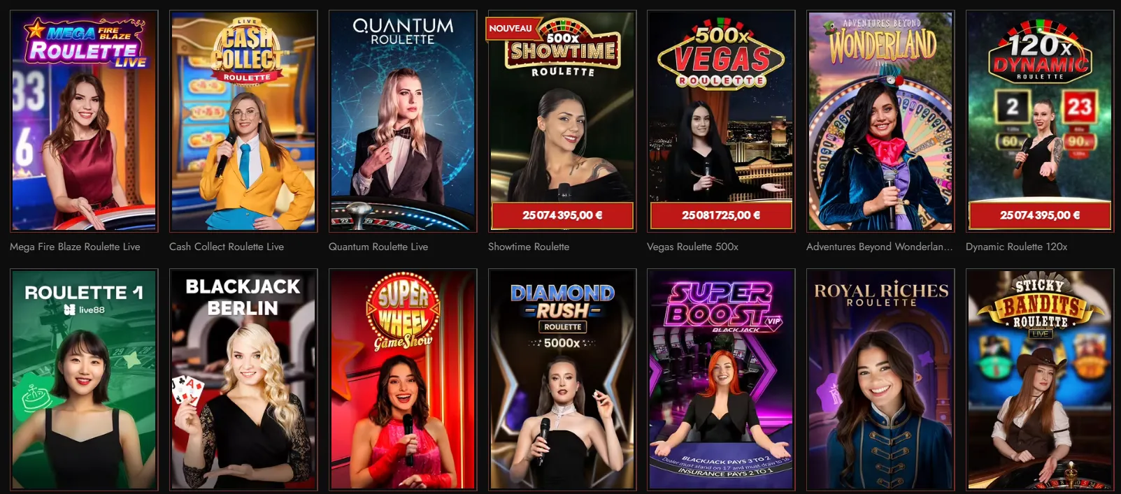 Jeux en direct au Legiano Casino
