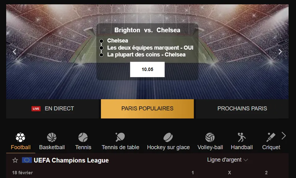 Paris sportifs au Legiano Casino