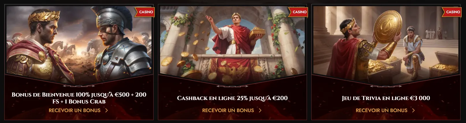 Bonus réguliers au Legiano Casino